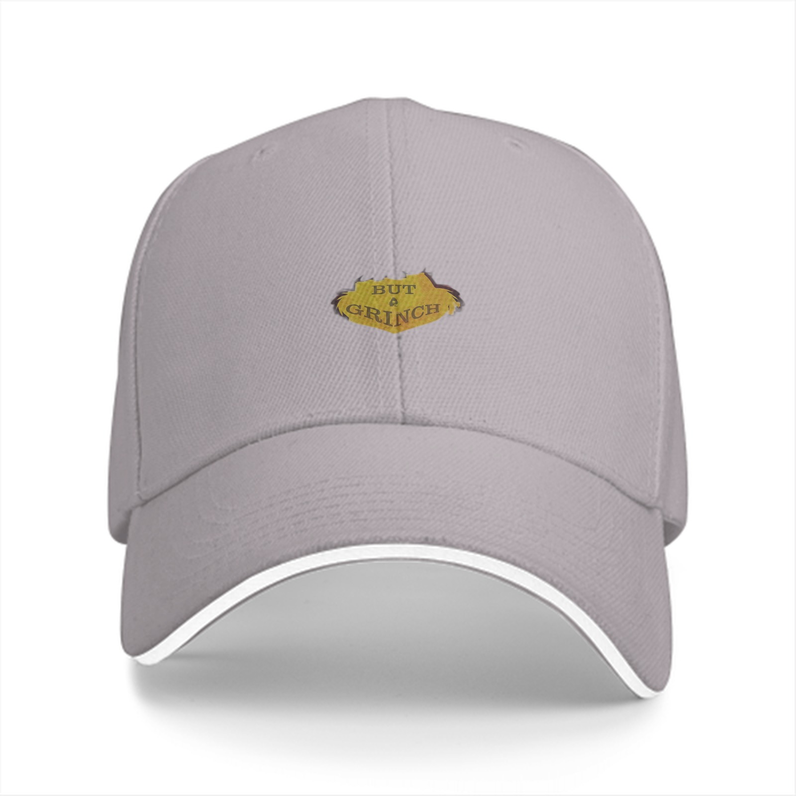 Black baseball cap with 'But a Grinch' graphic design