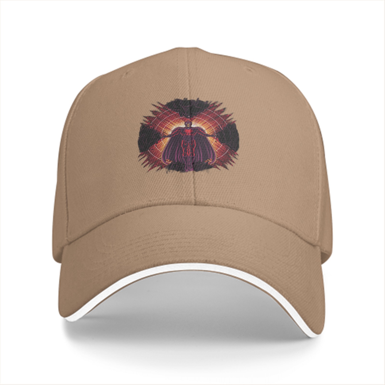 Black Baseball Cap With Dark Sorcerer Graphic Print