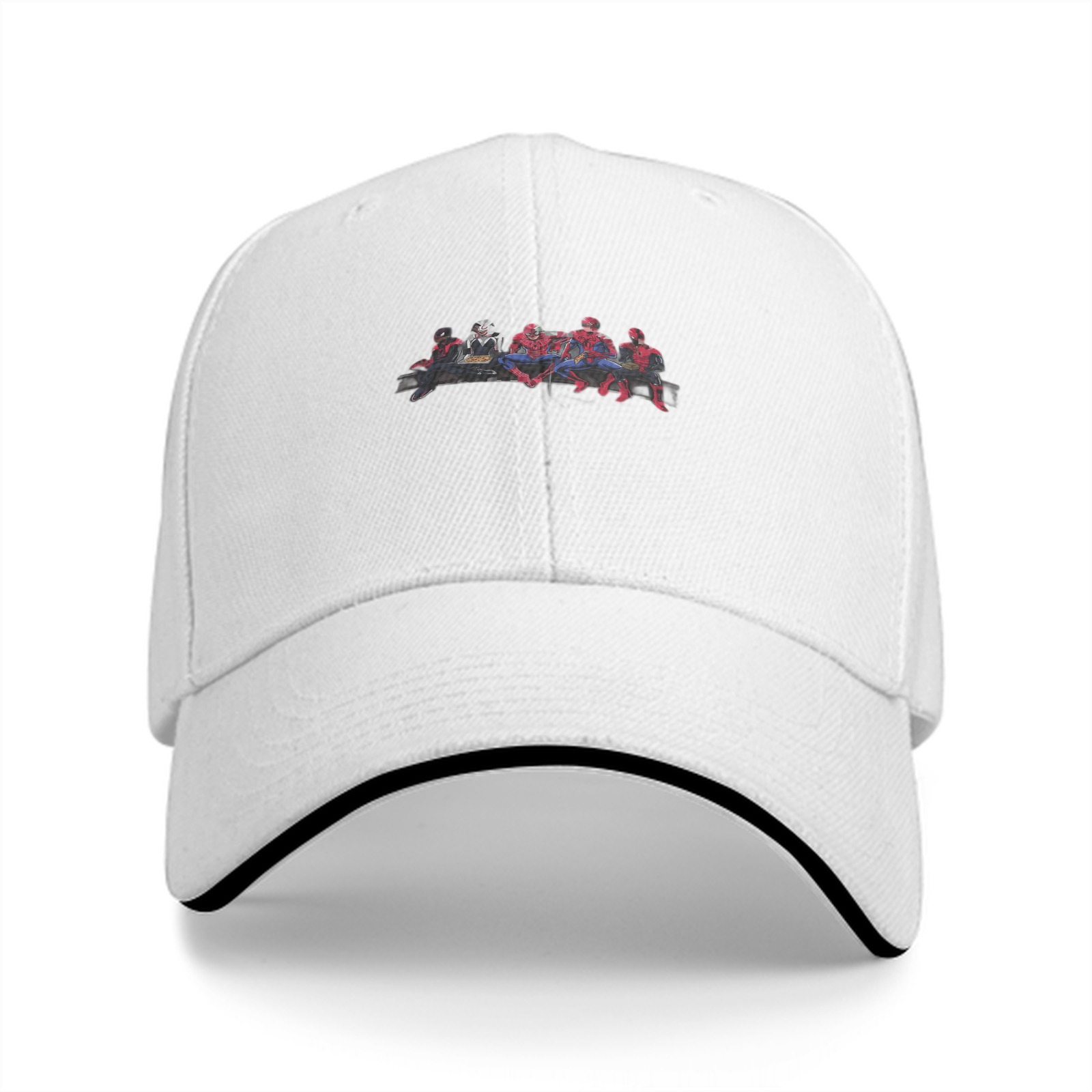 Black baseball cap with Spider-Man team graphic print