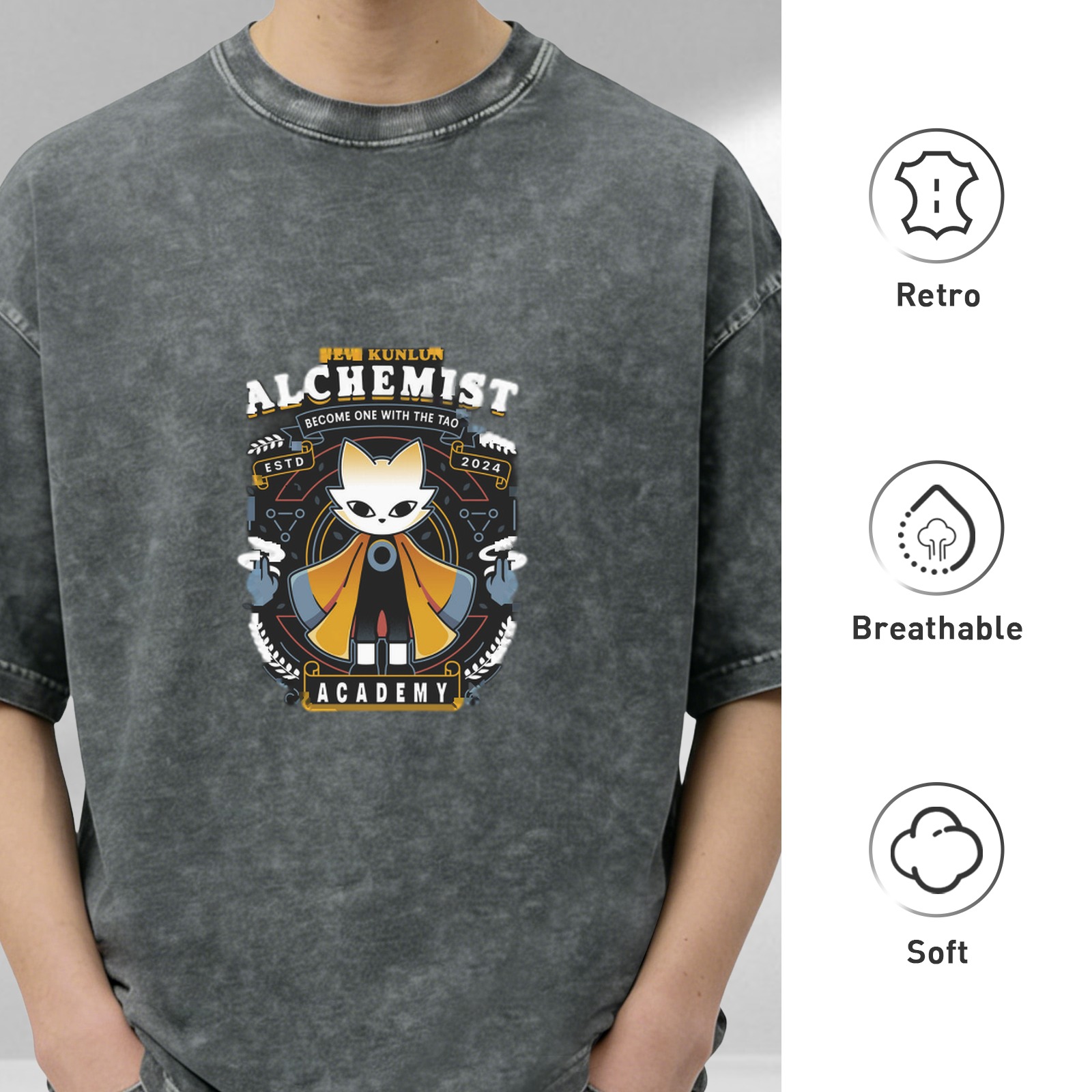 Kunlun Alchemist Academy Graphic Vintage T-Shirt