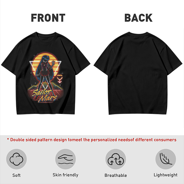 Sailor Mars Retro Synthwave Graphic T-Shirt Design