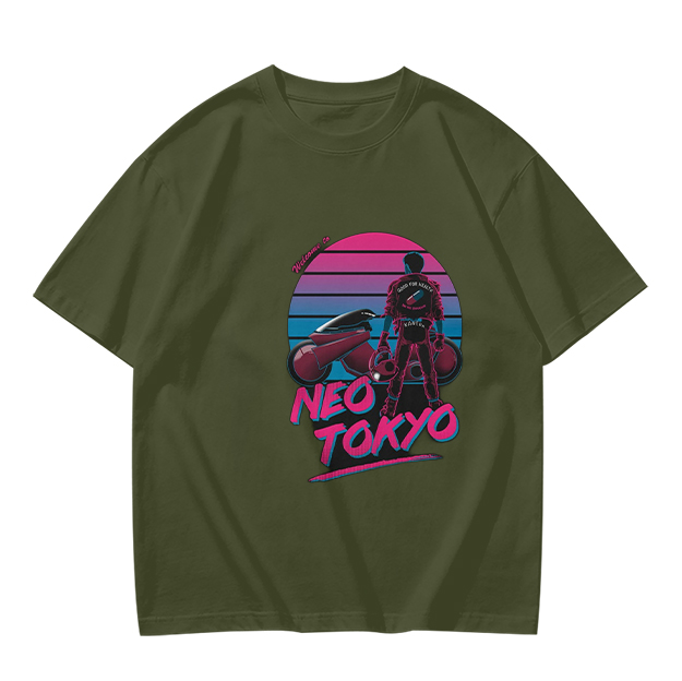 Neo Tokyo Synthwave Biker Graphic T-Shirt
