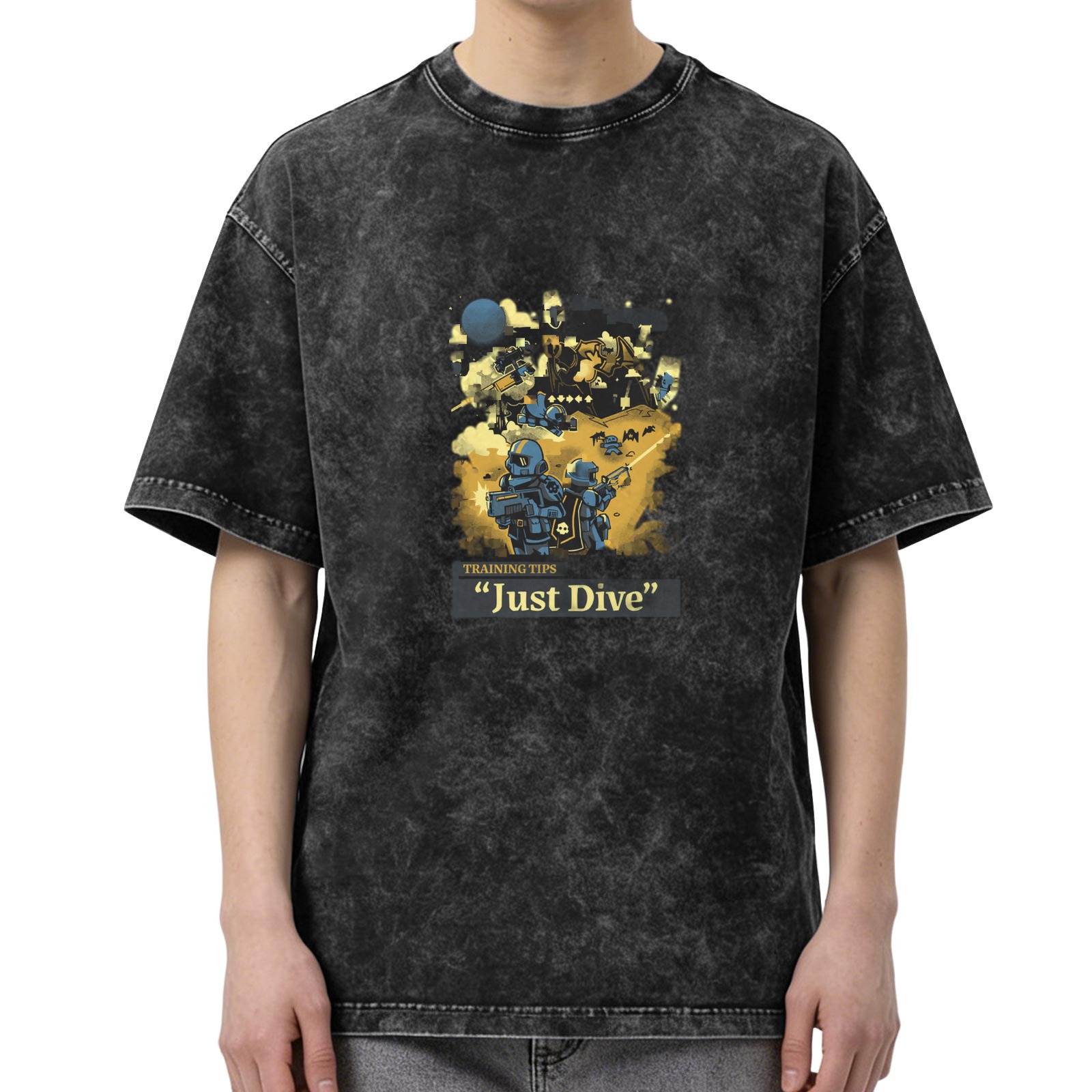 Just Dive Training Tips Graphic Stonewashed Black T-Shirt