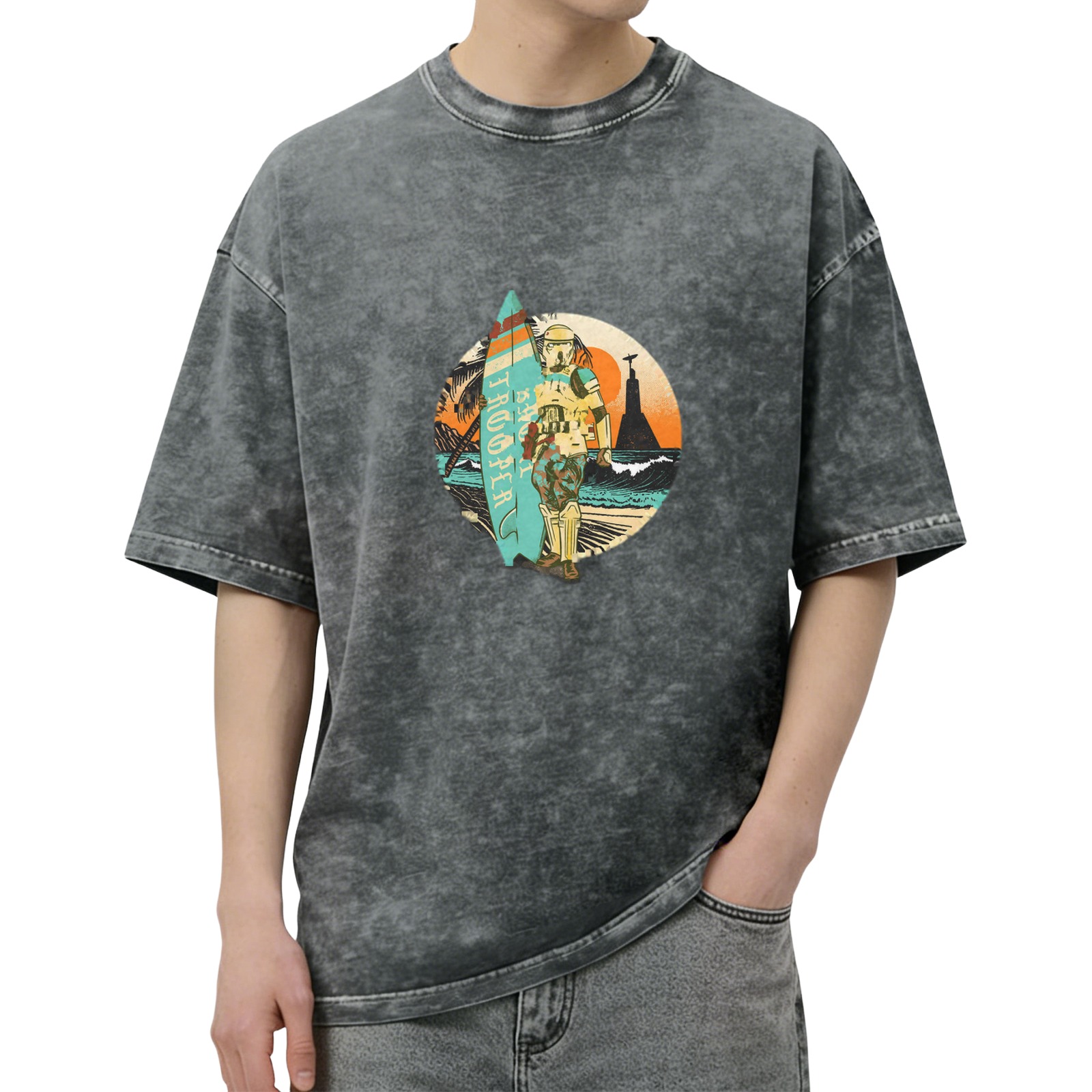Vintage Stormtrooper Surf Beach Graphic T-Shirt