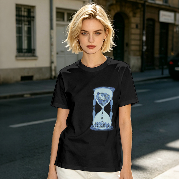 Olive T-Shirt With Hourglass And Crushed Rock Graphic Print
