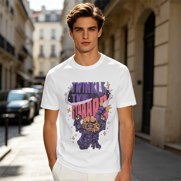 Olive T-shirt with Twinkle Twinkle Starrr Monster Graphic Print