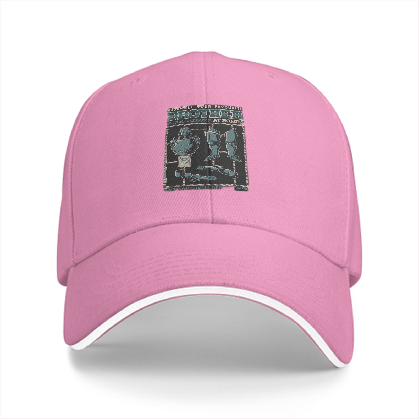 Black Baseball Cap With Funny Brother Assembly Graphic Print