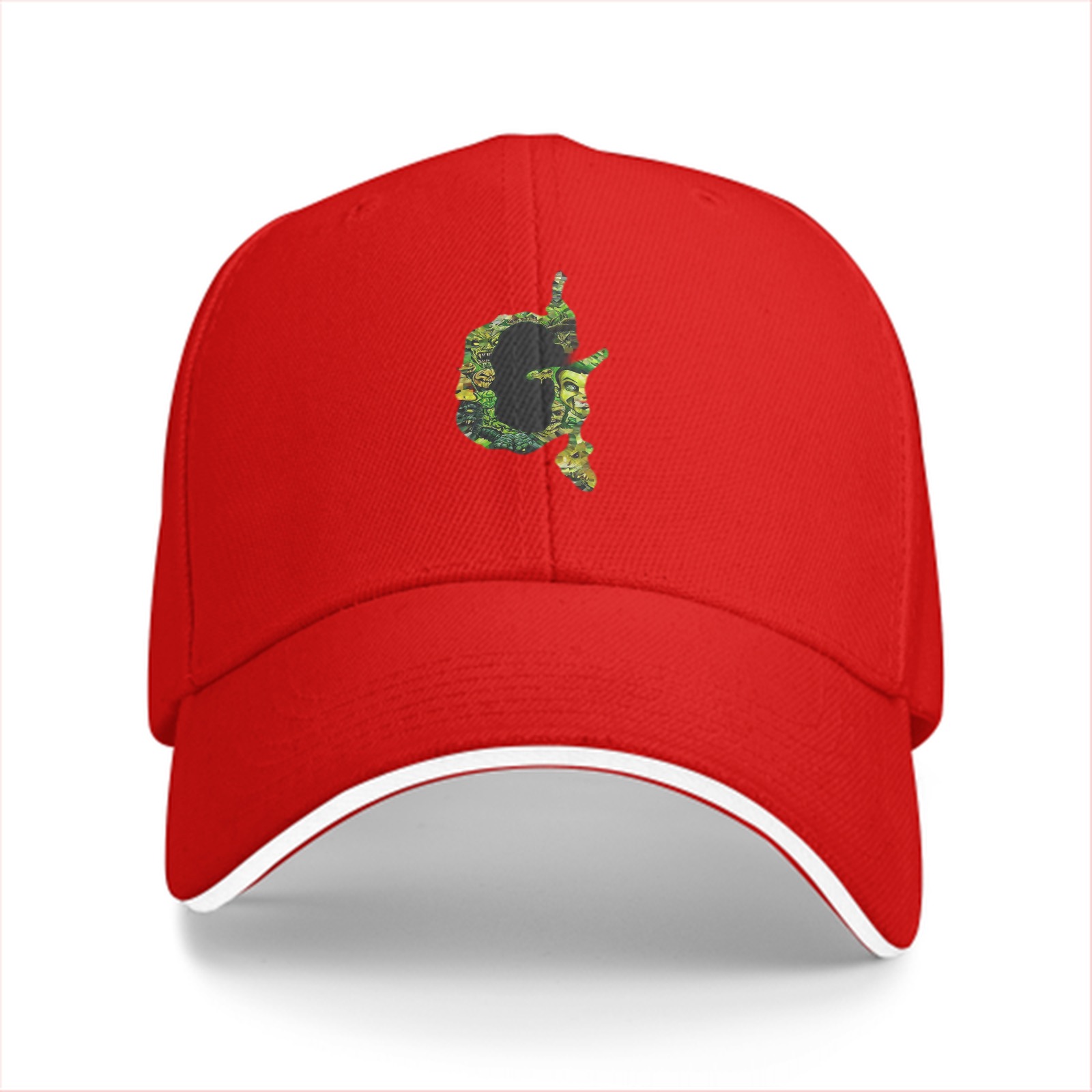 Black Baseball Cap With Green Artistic G Embroidered Design