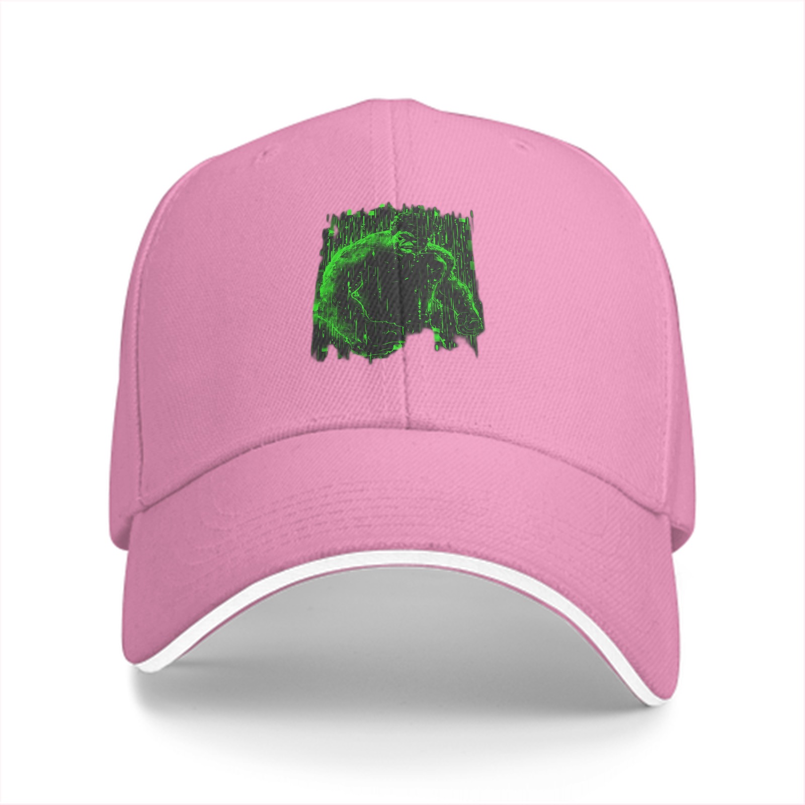 Black Baseball Cap With Green Abstract Art Graphic