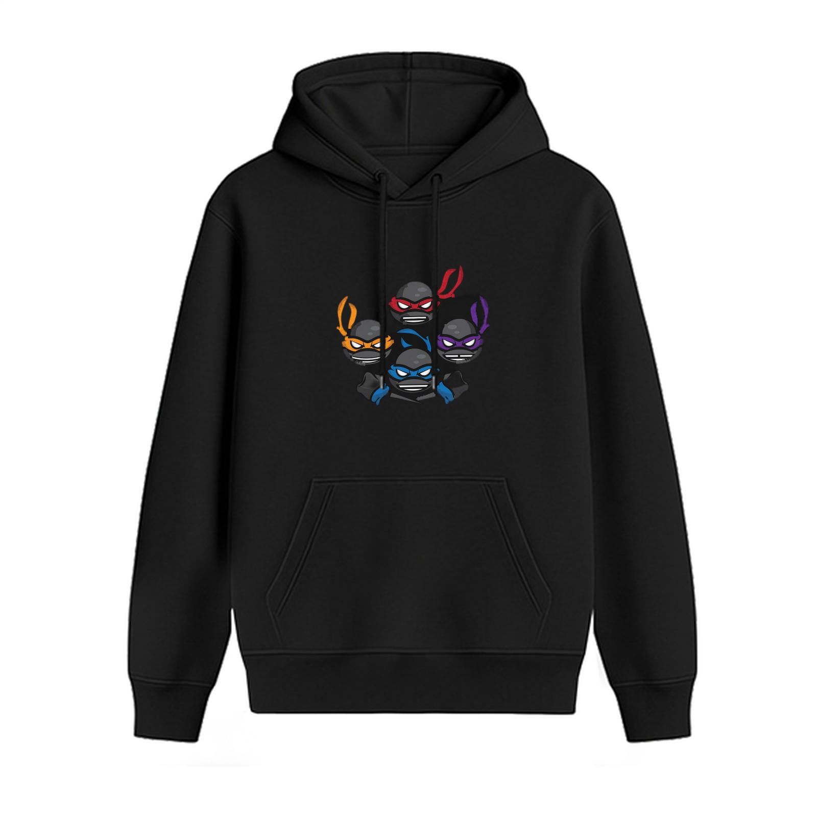 Black hoodie with Teenage Mutant Ninja Turtles group graphic
