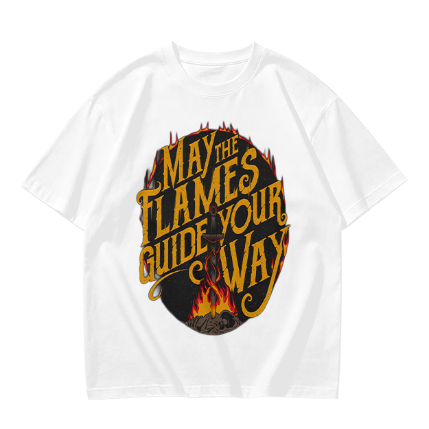 May The Flames Guide Your Way Graphic Olive T-Shirt