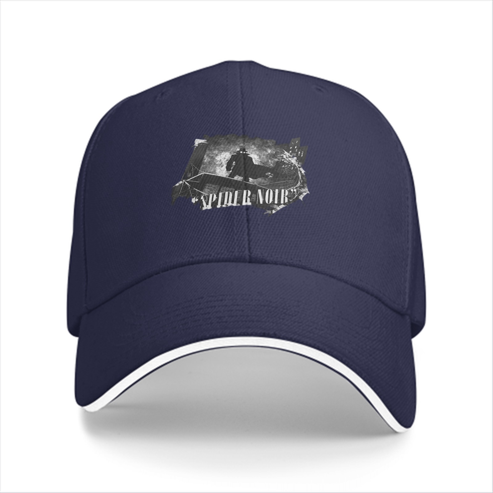 Black baseball cap with Spider Noir graphic print