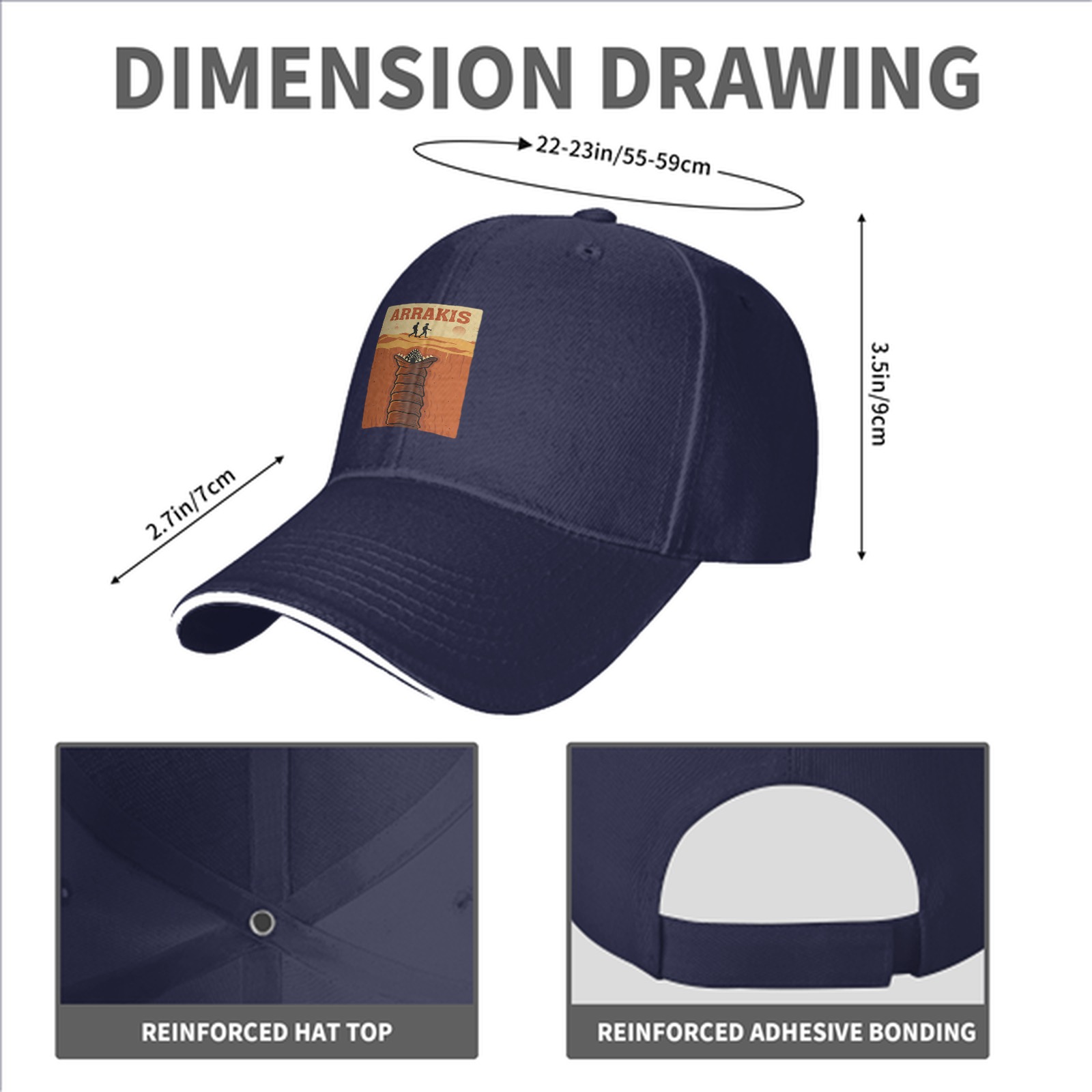 Arrakis Sandworm Desert Scene Graphic Baseball Cap