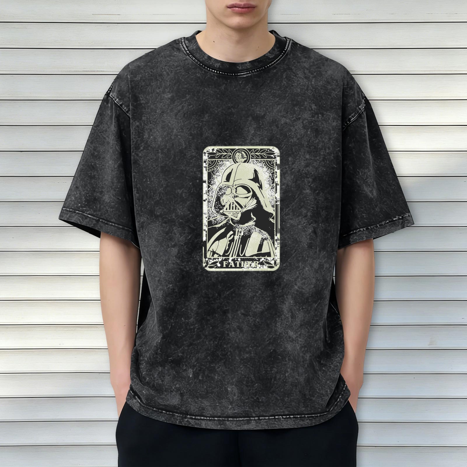 Star Wars Darth Vader 'Father' Tarot Card Graphic Vintage Wash T-shirt