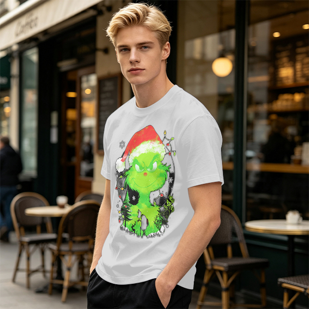 Olive Green Grinch Christmas Graphic T-Shirt