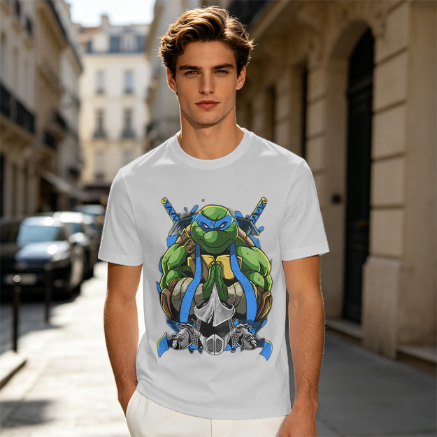Olive Green Teenage Mutant Ninja Turtles Leonardo Graphic T-Shirt