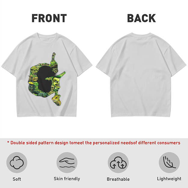 Olive Green T-Shirt With Monster Filled Letter G Graphic