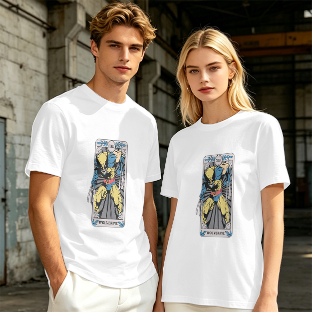 Olive T-Shirt Featuring Wolverine Tarot Card Design