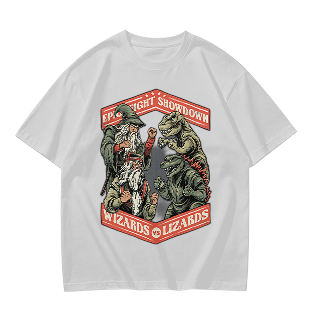 Epic Fight Showdown Wizards vs Lizards Graphic T-Shirt