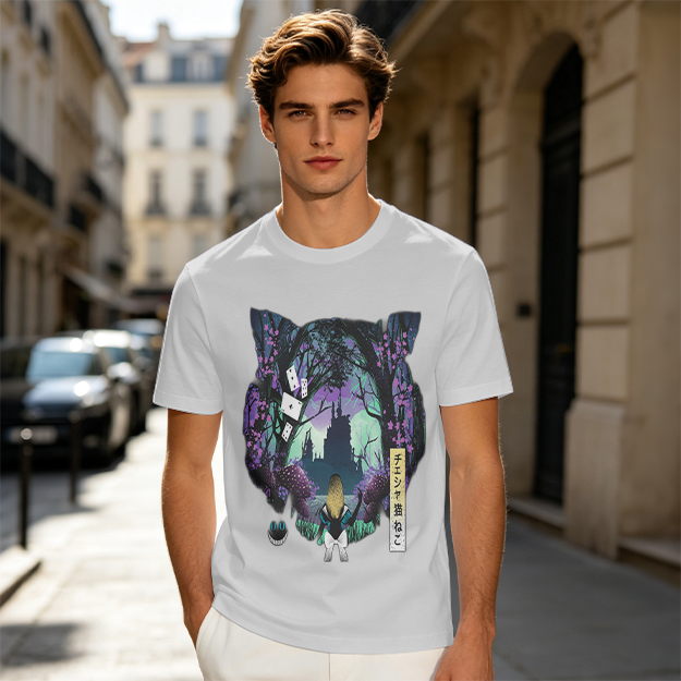 Cheshire Cat Wonderland Forest Graphic Tee