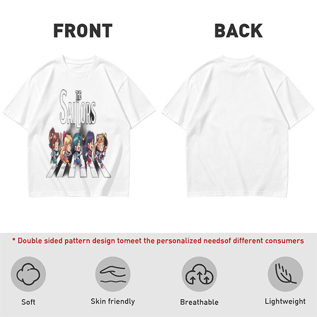 The Sailors Chibi Anime Abbey Road Graphic T-Shirt