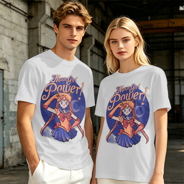 Moon Girl Power Anime Character Graphic T-Shirt