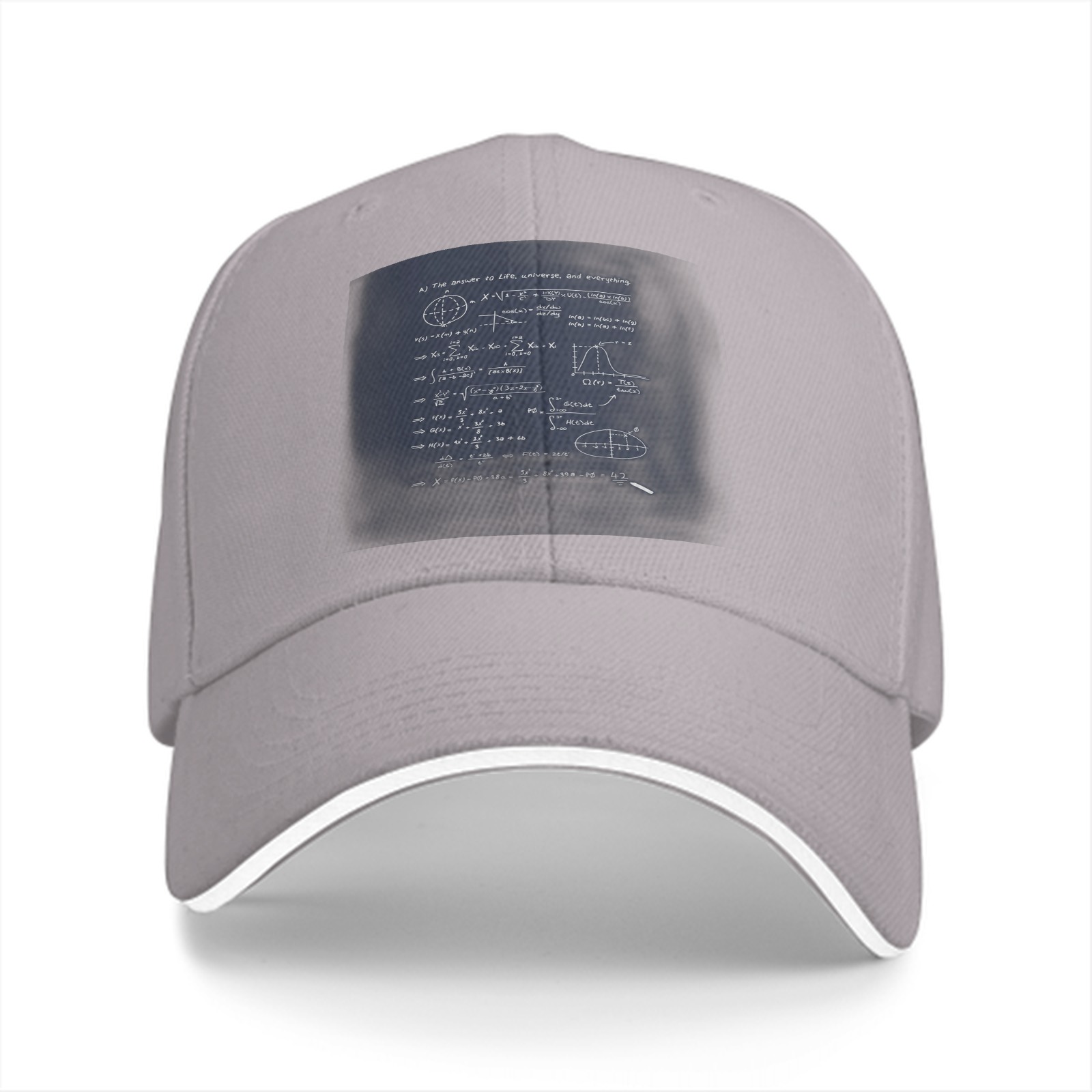 Black Baseball Cap with Math Science Formula Print