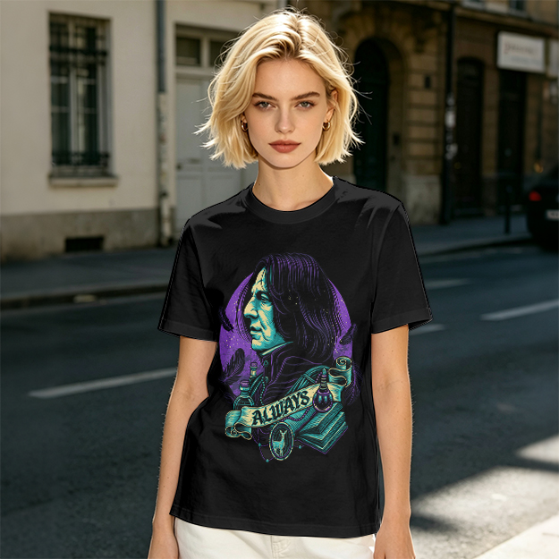 Olive T-Shirt With Severus Snape 'Always' Fantasy Art Print