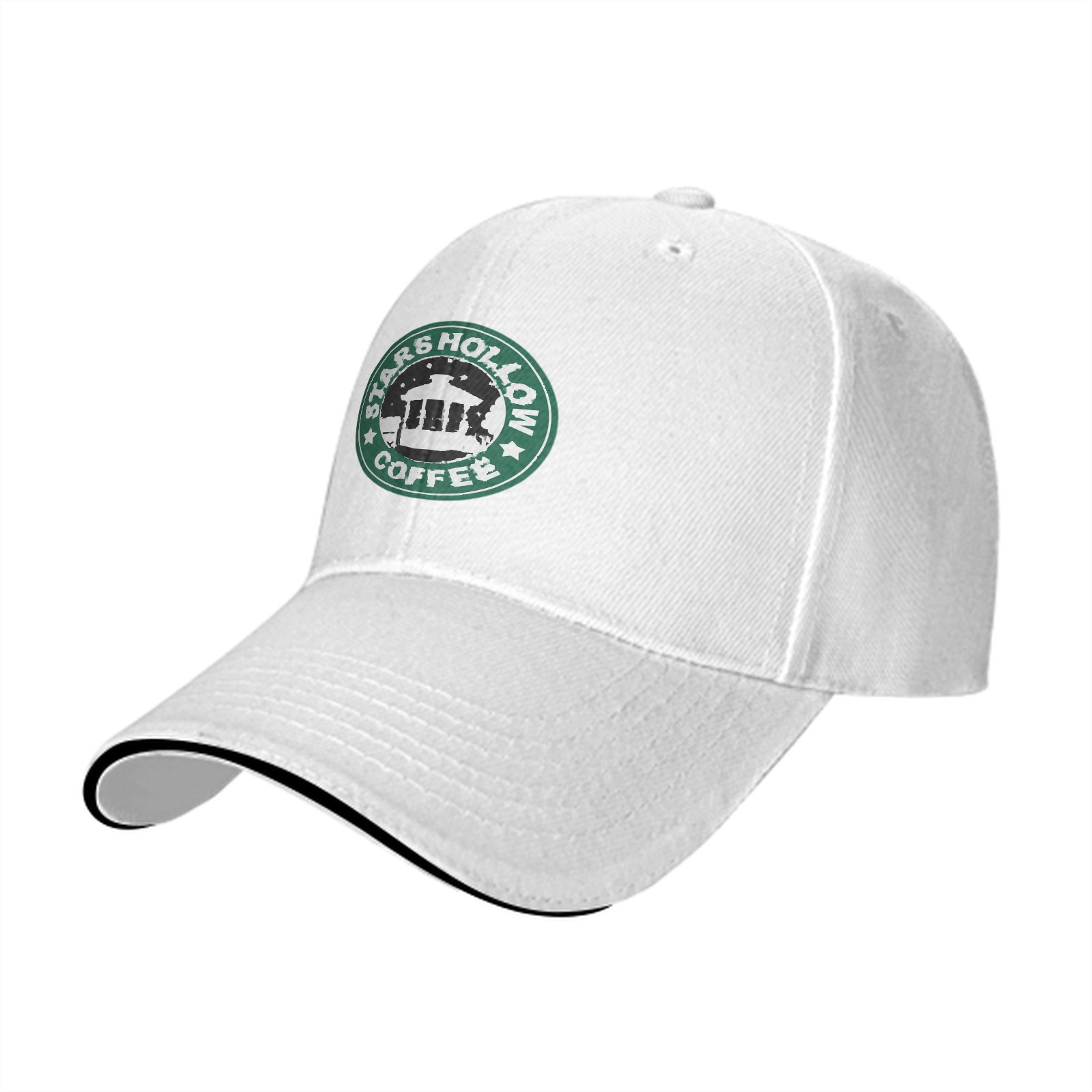 Black Baseball Cap With Stars Hollow Coffee Logo