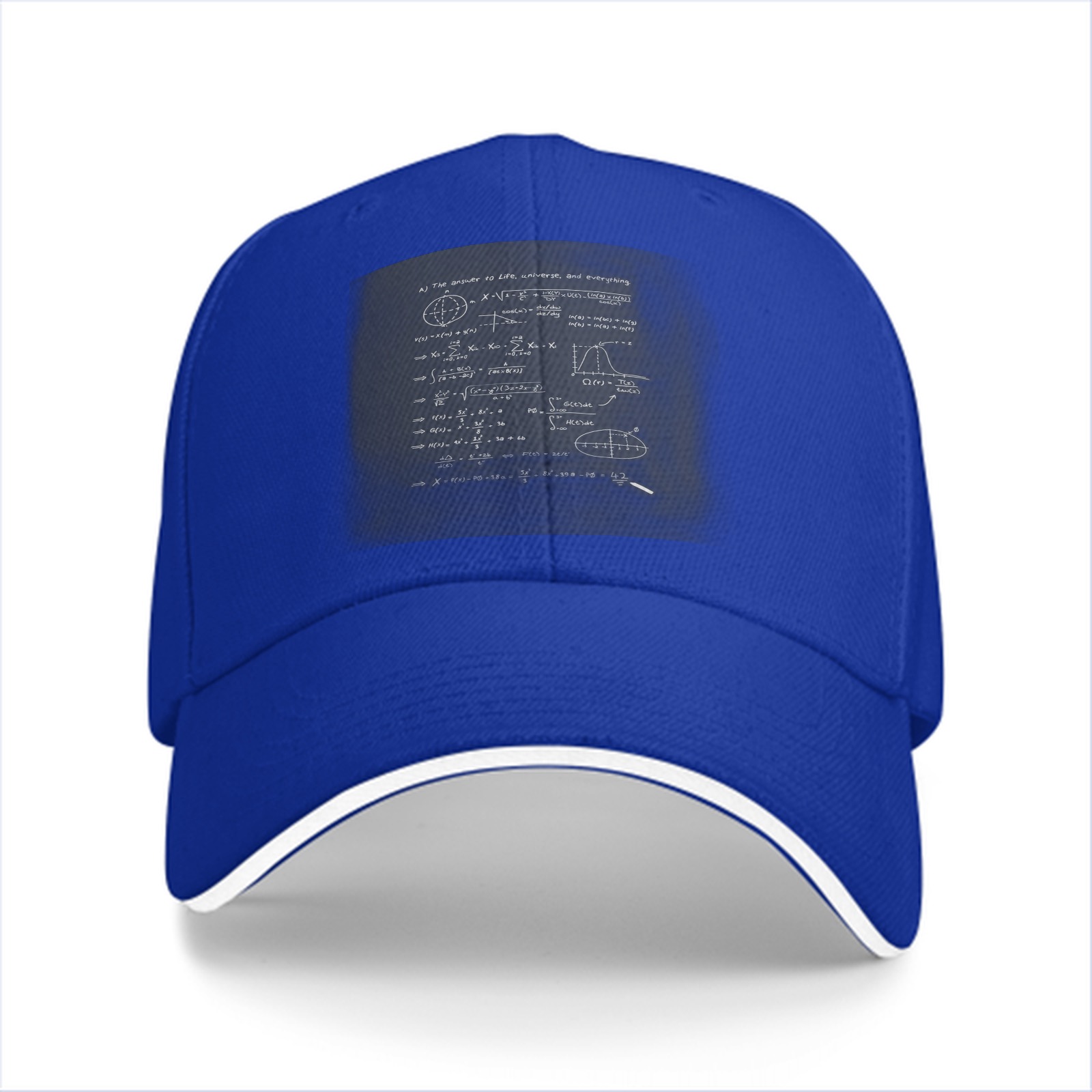 Black Baseball Cap with Math Science Formula Print