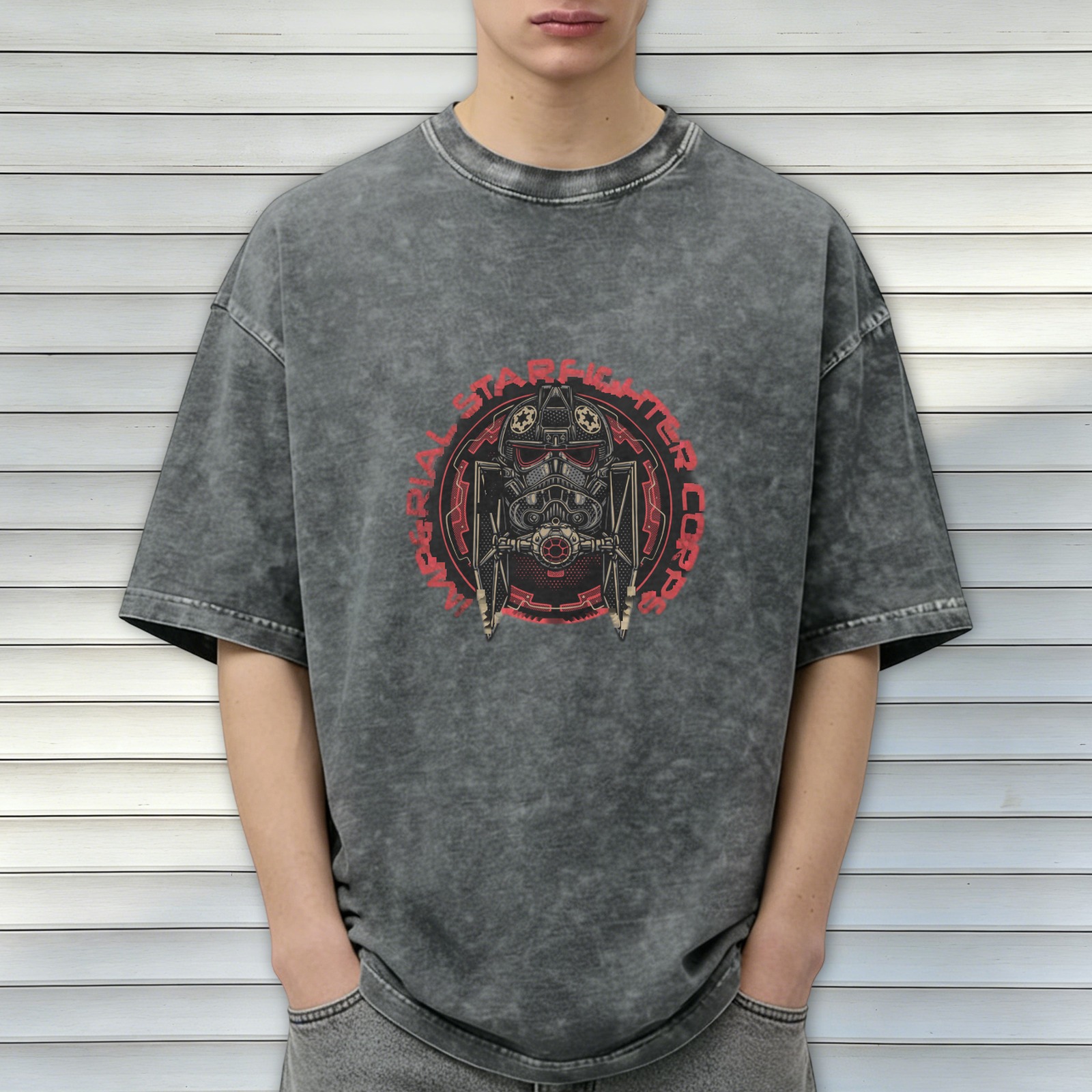 Star Wars Imperial Starfighter Corps Graphic Acid Wash T-Shirt