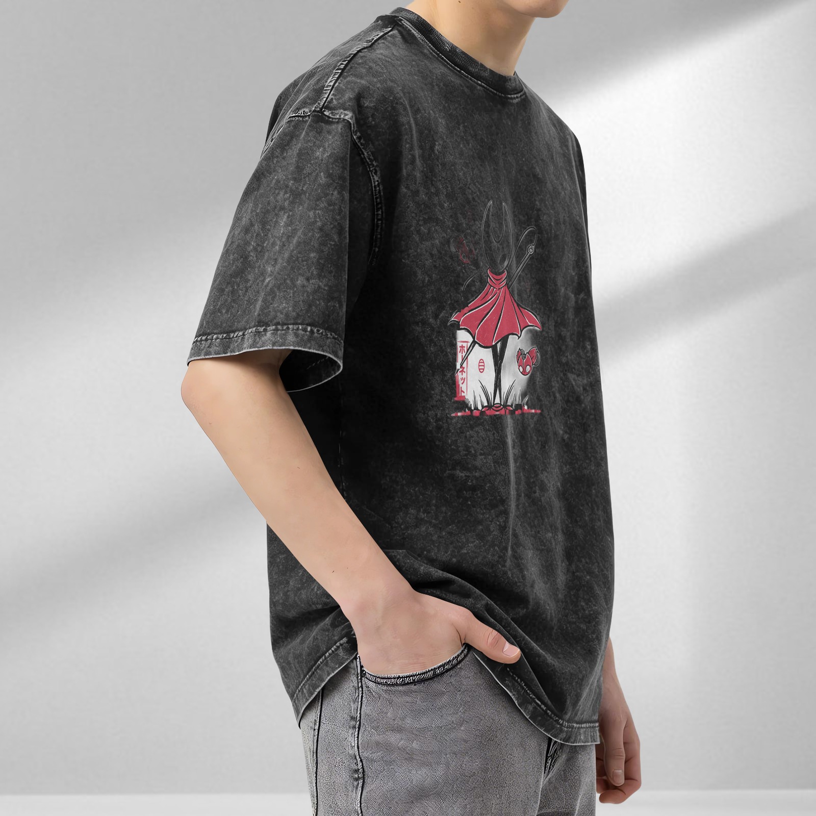 Hollow Knight Hornet Anime Graphic Vintage Wash T-Shirt