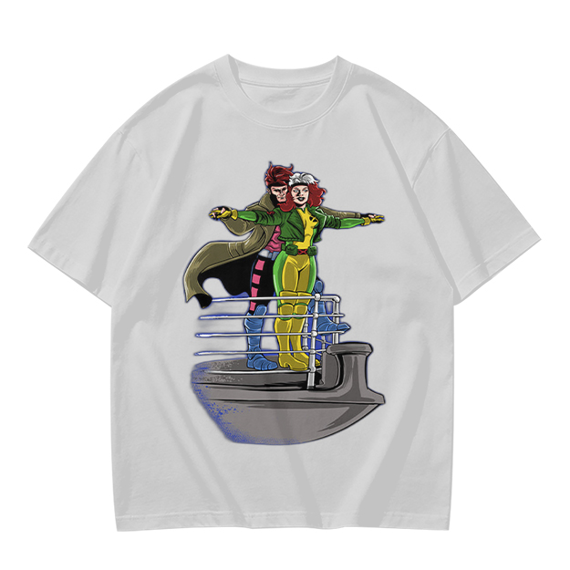 X-Men Rogue and Gambit Titanic pose graphic t-shirt
