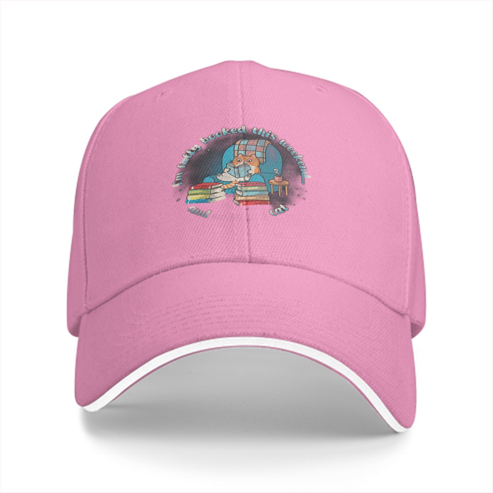 I'm Fully Booked This Weekend Cat Reading Baseball Cap