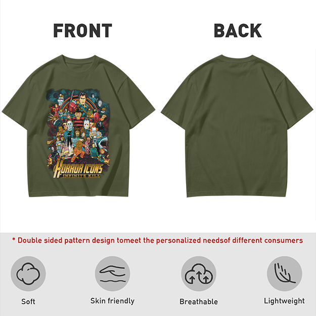 Horror Icons Group Graphic T-Shirt