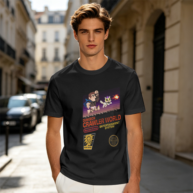 Dungeon Crawler World Retro Pixel Game Graphic T-Shirt