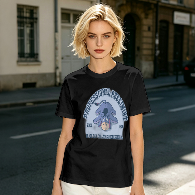 Olive t-shirt with Eeyore 'Professional Pessimist' print