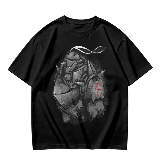 Olive T-shirt with Fullmetal Alchemist Alphonse Armor Graphic