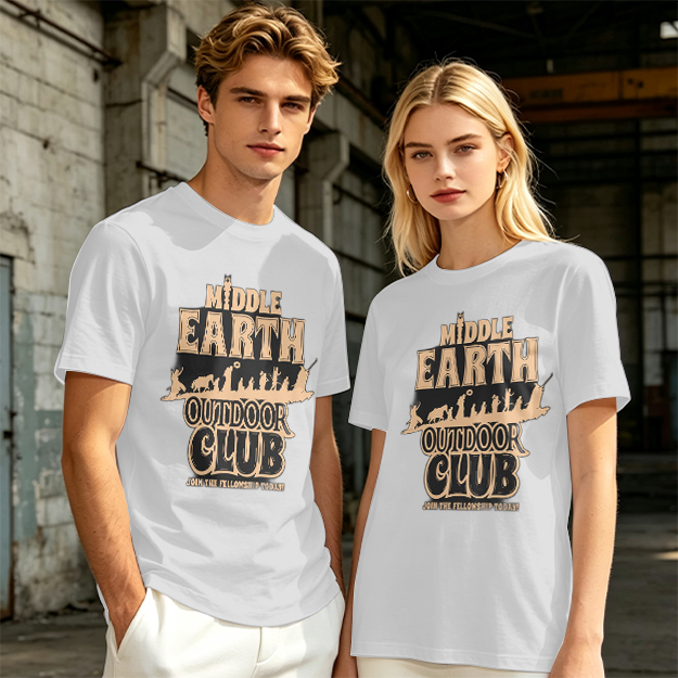 Middle Earth Outdoor Club T-Shirt with Fellowship Silhouette