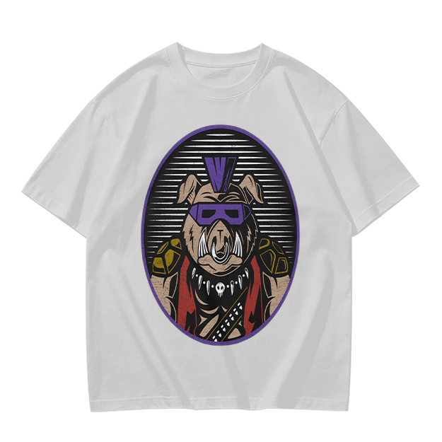 Olive T-Shirt With Punk Bulldog Graphic Print