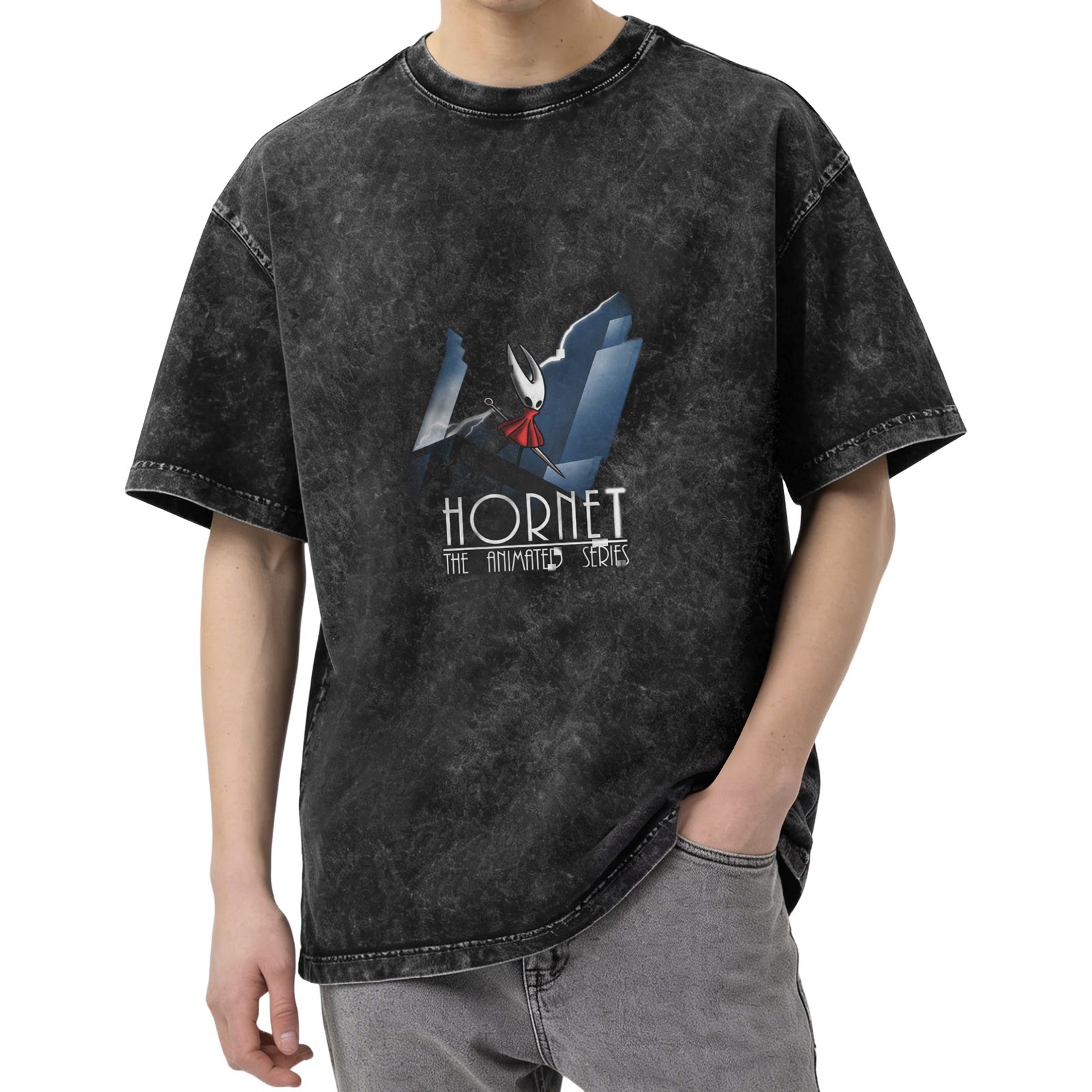 Hornet The Animated Series Graphic Stonewashed Black T-Shirt
