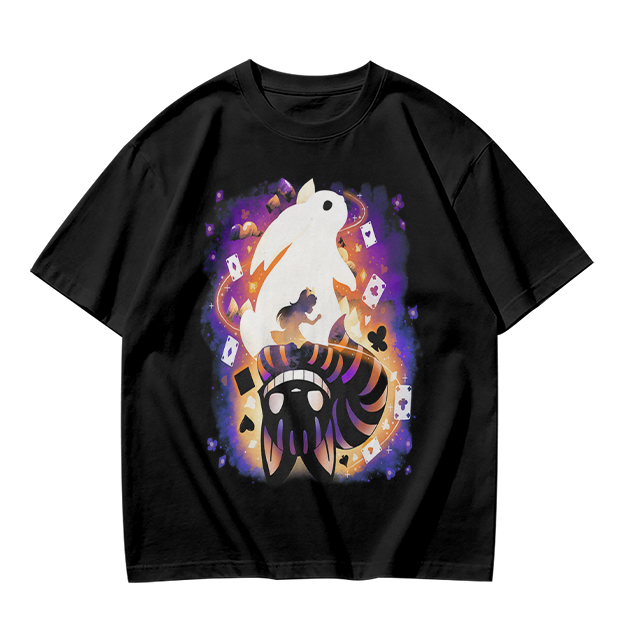 Olive T-Shirt With Magical Rabbit And Playing Card Print