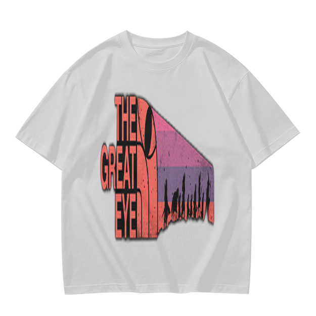 Olive T-Shirt with The Great Eye Sunset Graphic Print