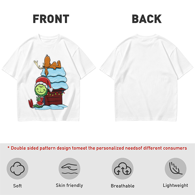 Grinch and Max Christmas Doghouse Graphic T-Shirt