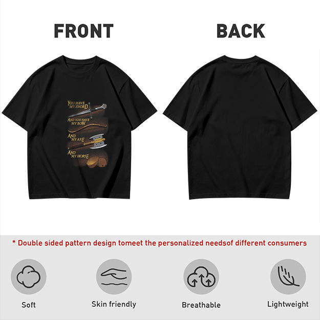 Olive T-Shirt with Fantasy Weapon Quote Print