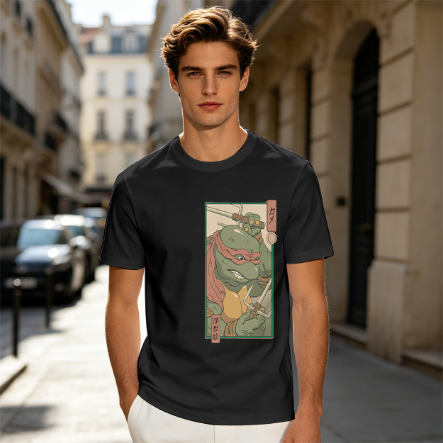 Olive T-shirt with Raphael Teenage Mutant Ninja Turtles Graphic
