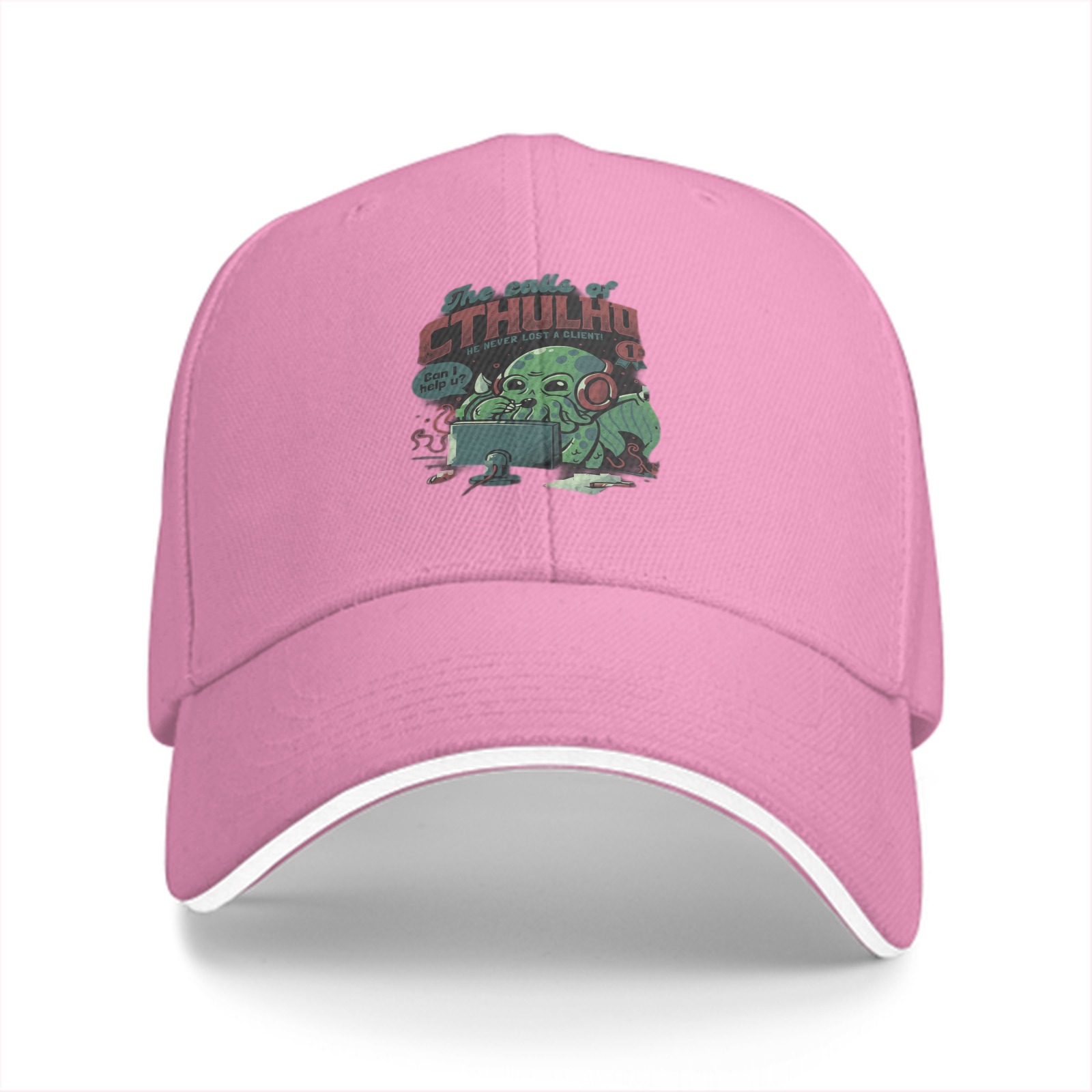 Black Baseball Cap With Cthulhu Gamer Graphic Print