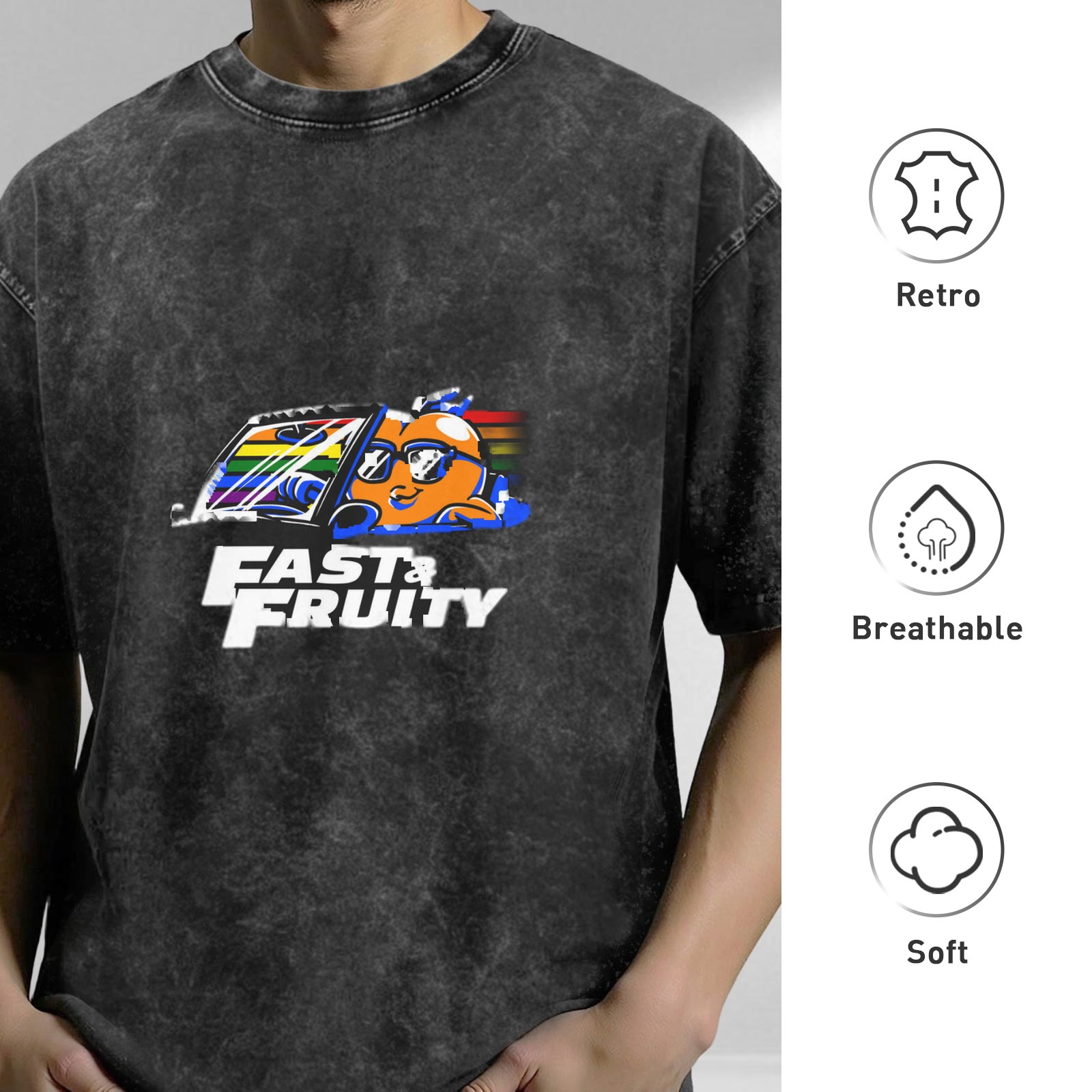 Fast and Fruity Graphic Acid Wash T-Shirt