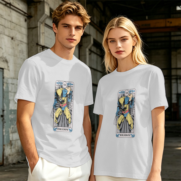 Olive T-Shirt Featuring Wolverine Tarot Card Design