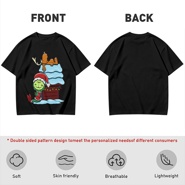 Grinch and Max Christmas Doghouse Graphic T-Shirt